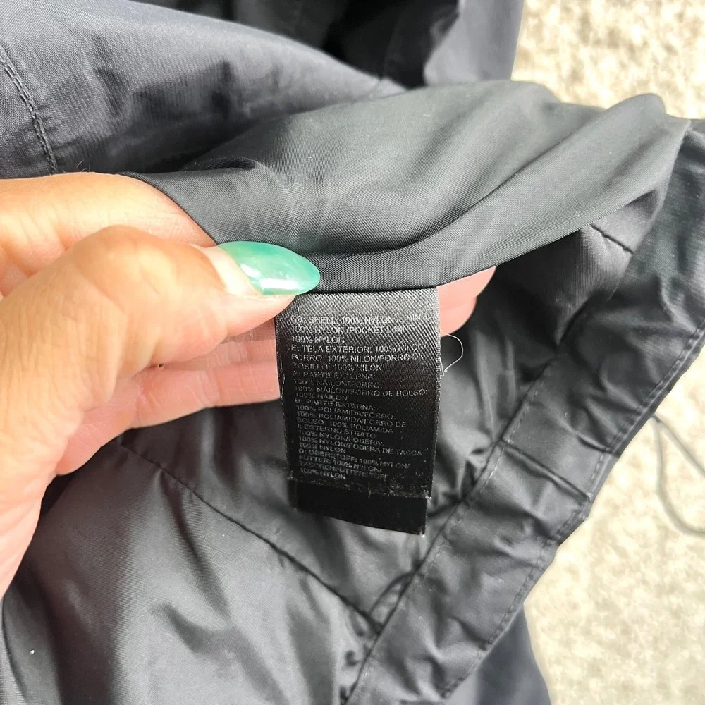 The North Face Rain Jacket Men's Medium Black HyVent Waterproof Hooded Zip Up